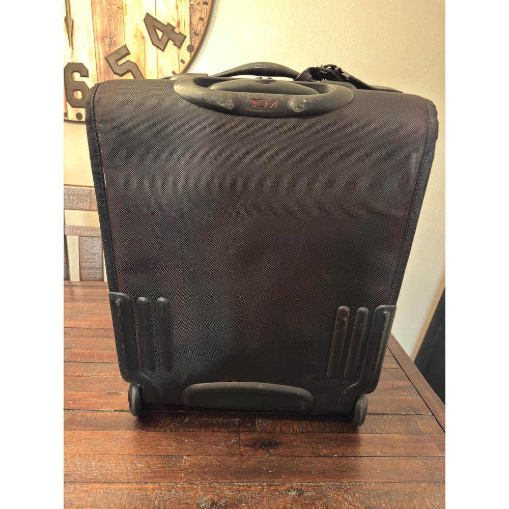 Tumi Alpha Black Ballistic Nylon 2-Wheeled Rolling Carry-On Suitcase Luggage - Picture 3 of 9